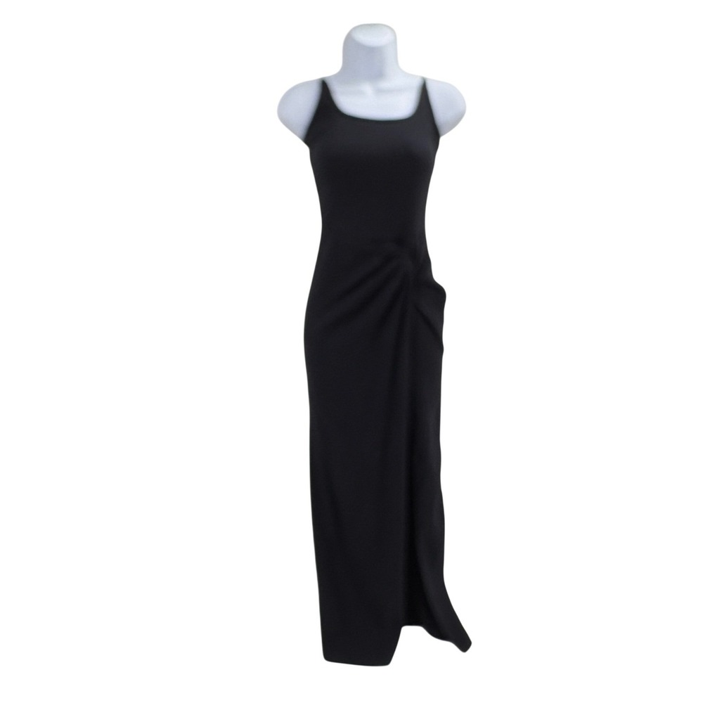 Free People Black Crinkle Gauze Maxi Dress Side Knot Tie Back OB1696907 Womens S